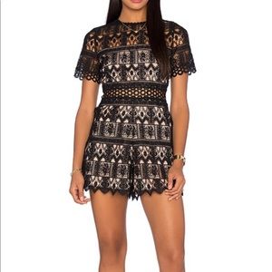 Alexis Alexandria Black Lace Romper